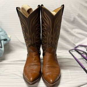 Nocona Two-Tone Brown Cowboy Boots